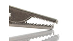 Stainless steel locking pliers with serrated jaws for heavy-duty grip and precision work