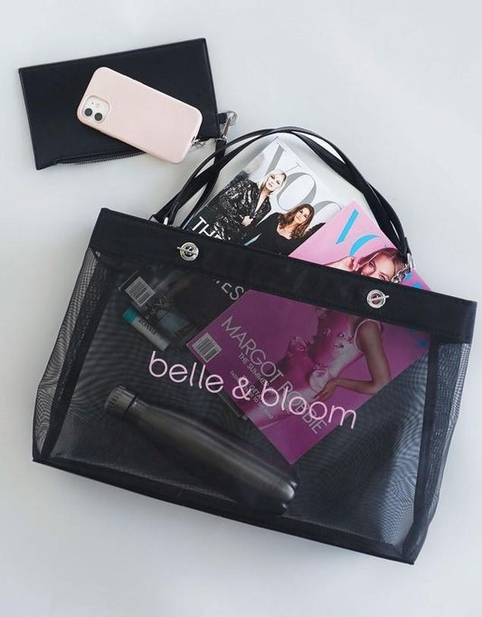Belle & Bloom Wild Lover Tote Bag - Black/White (RRP $129)