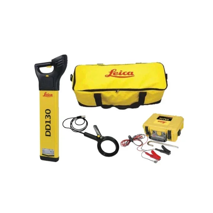 Leica DD130 cable locator kit with carrying bag and accessories for underground utility detection