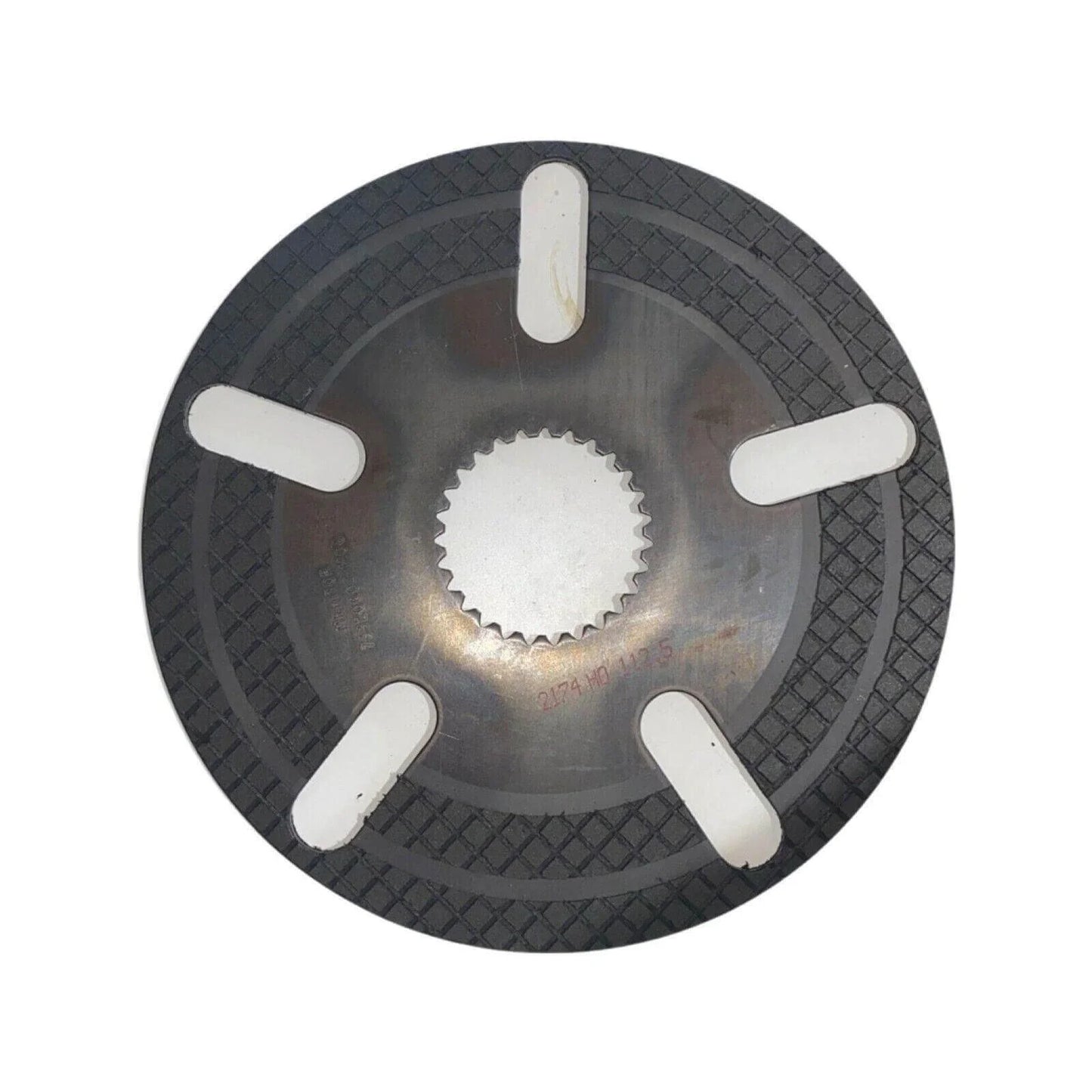 Tractor brake disc with textured outer ring and central splined hub, for foot brake replacement