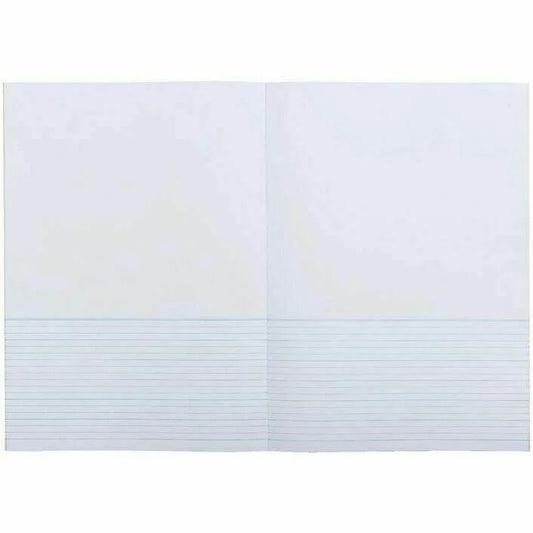Open kids project book with 18mm dotted thirds, lined pages for handwriting practice