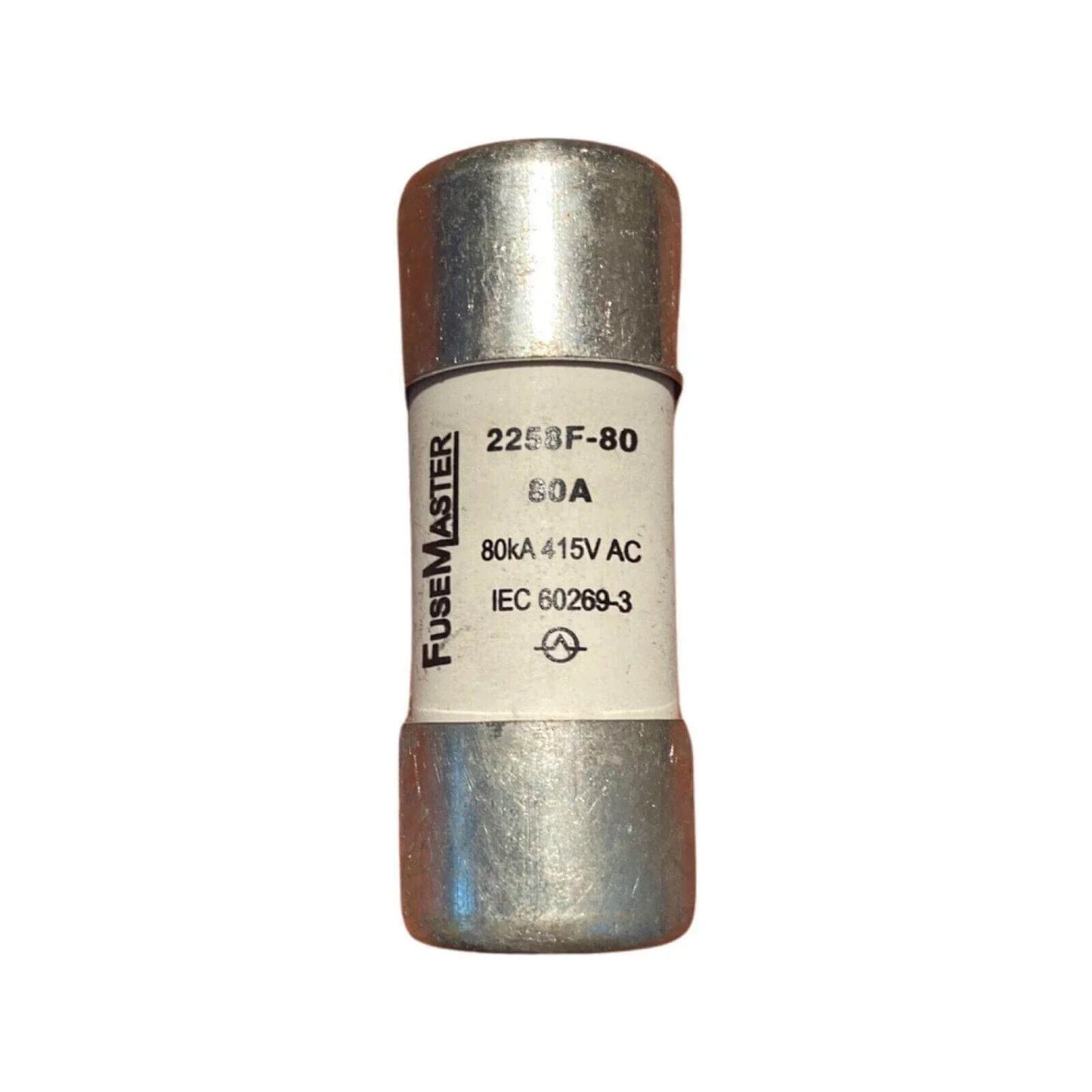 80A 415V AC fuse, FuseMaster brand, cylindrical electrical service cut-out