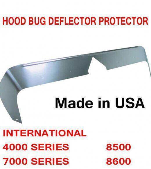 Silver hood bug deflector protector for International 4000, 7000, 8500, 8600 series trucks