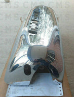 Chrome mirror back cover for Navistar Prostar truck, glossy finish, outdoor photo