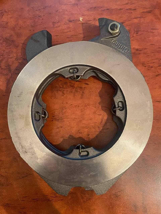 Metal tractor brake actuator part with circular disc, for agricultural machinery repair