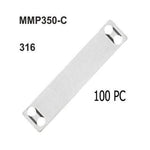 Stainless steel cable marker plate with four holes, MMP350-C, 100 pieces, type 316