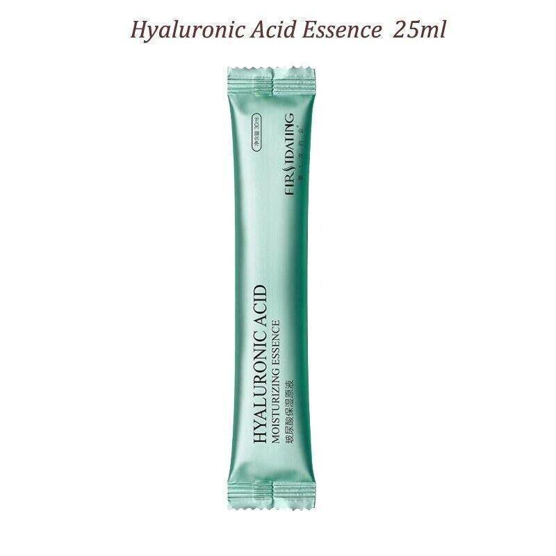 Hyaluronic Acid Essence 25ml sachet for moisturizing, skincare product in green packaging