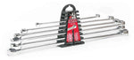 6pc low profile ring spanner set with chrome finish, ideal for mechanics and workshop use