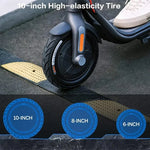 10-inch high-elasticity tire on electric scooter, shown with 8-inch and 6-inch size options for comparison