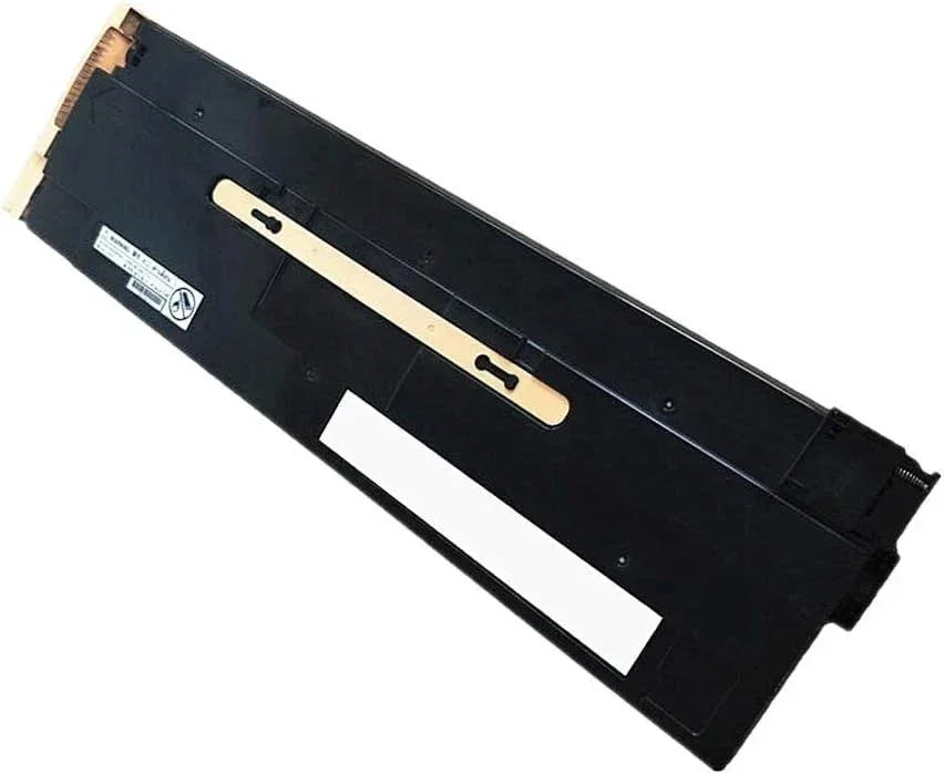 Black printer toner cartridge with gold contacts and label, compatible with office printers