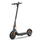 Black electric scooter with orange accents, modern design for urban commuting