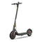 Black electric scooter with orange accents, foldable design, and dual wheels for urban commuting
