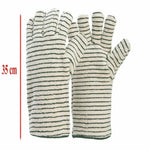 Striped safety work gloves, 35 cm long, suitable for industrial or cold storage use