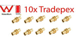10PC tradepex Straight Coupling 20mm3/4" Sleeve Brass Crimp 4 PEX pipes gas -hot - Australian Empire Shop