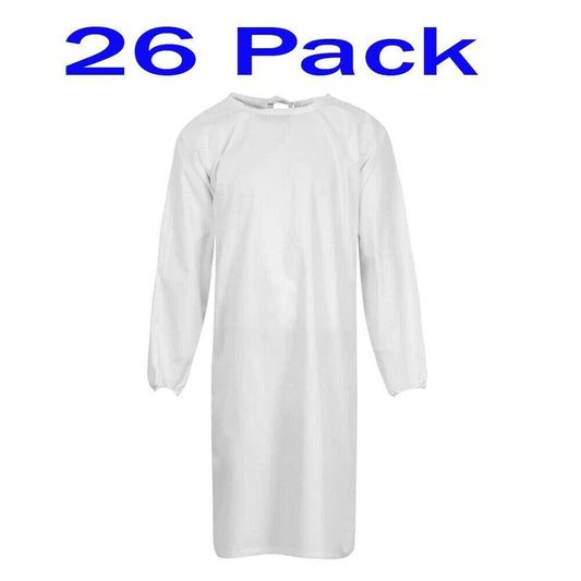 26 PACK Patient Gown Long Sleeves Hospital Aged Care Robe 1 Size Non-woven TL018 - Australian Empire Shop