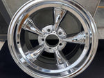 Shiny chrome custom wheel with five-spoke design for trucks or vehicles