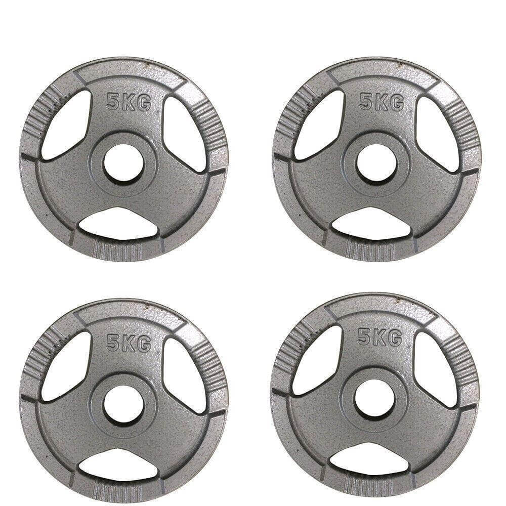 4 X 5Kg Olympic Solid Cast Iron Hammertone Weight Plate 50mm Weightlifting - Australian Empire Shop