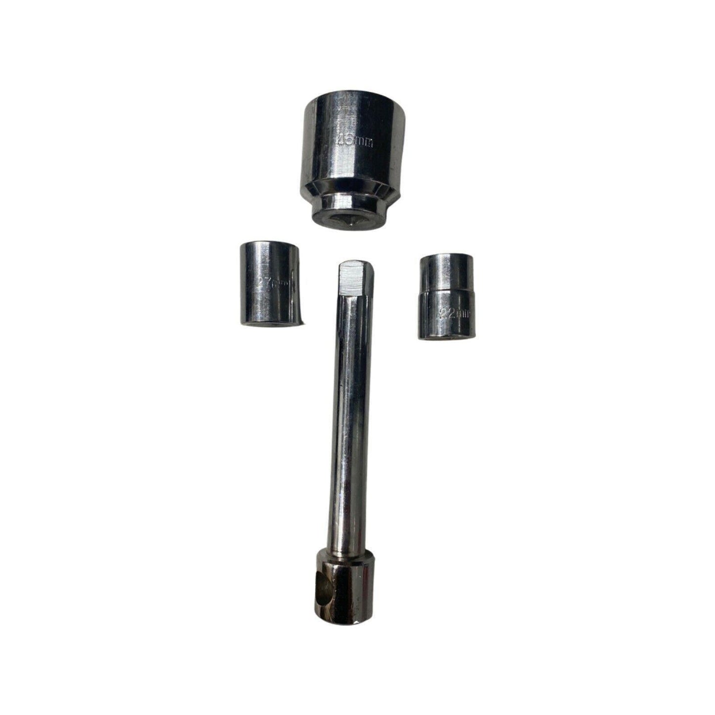 4X HEXAGON SOCKET 46mm - 22mm - 27 mm Square Drive, Chrome Plated with pole - Australian Empire Shop