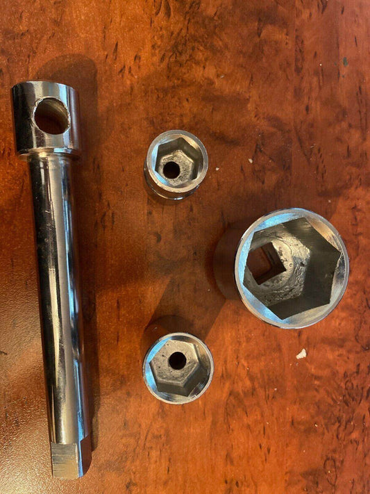 4X HEXAGON SOCKET 46mm - 22mm - 27 mm Square Drive, Chrome Plated with pole - Australian Empire Shop