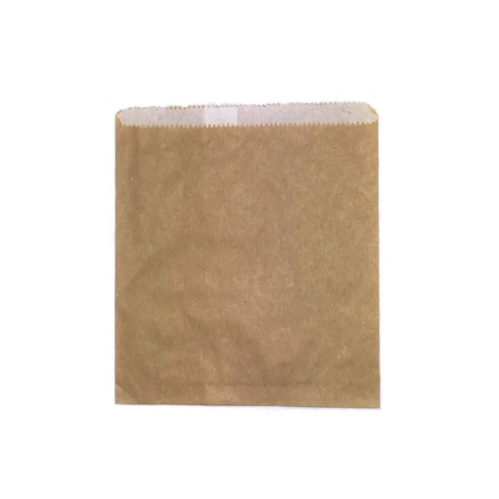 500pcs Double Lined Grease Proof Paper Bag / Brown GPL Cookies Bread 200x200mm - Australian Empire Shop