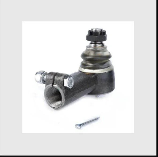 Track rod end for tractor, spare part with bolt and pin on white background