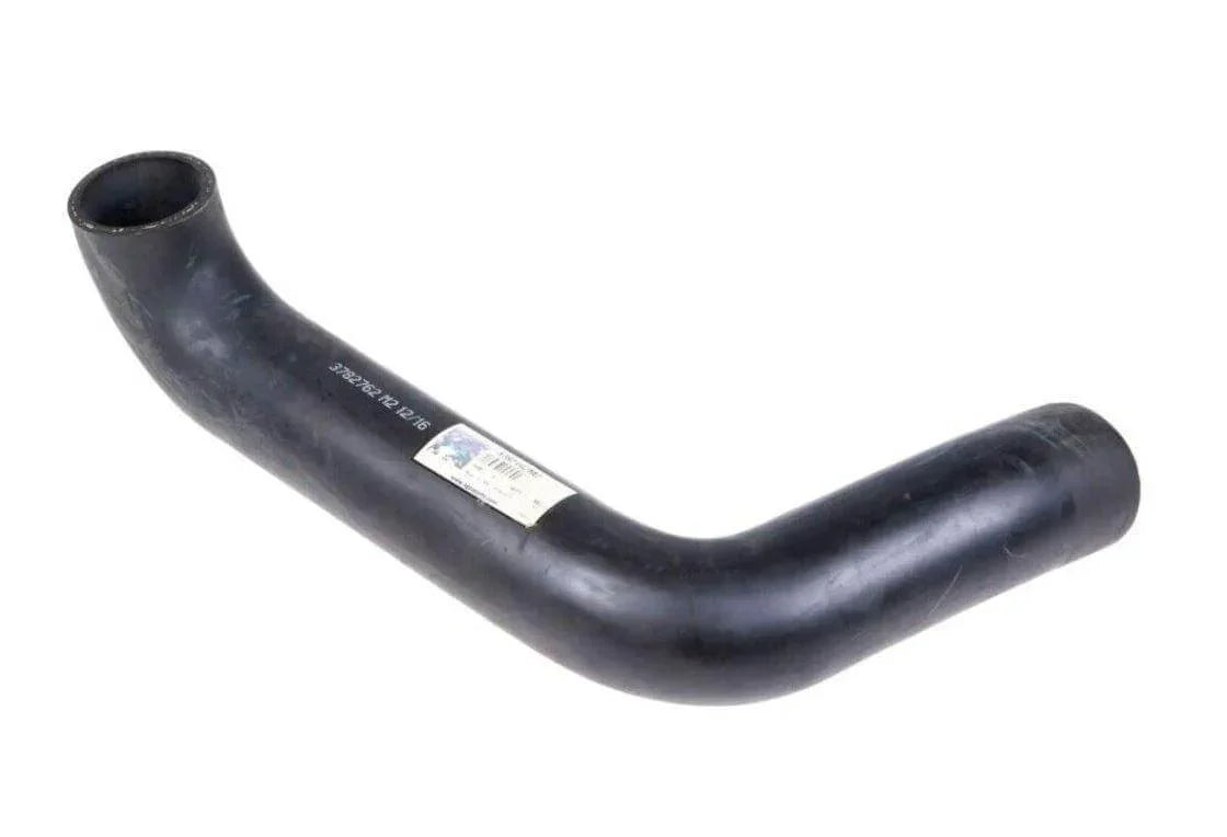 Black rubber tractor hose with angled bend for Massey Ferguson and Fendt machinery