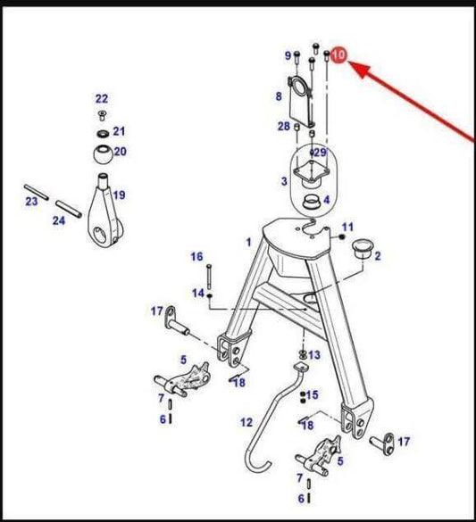Tractor bearing kit diagram showing exploded view with flange bolt and labeled parts