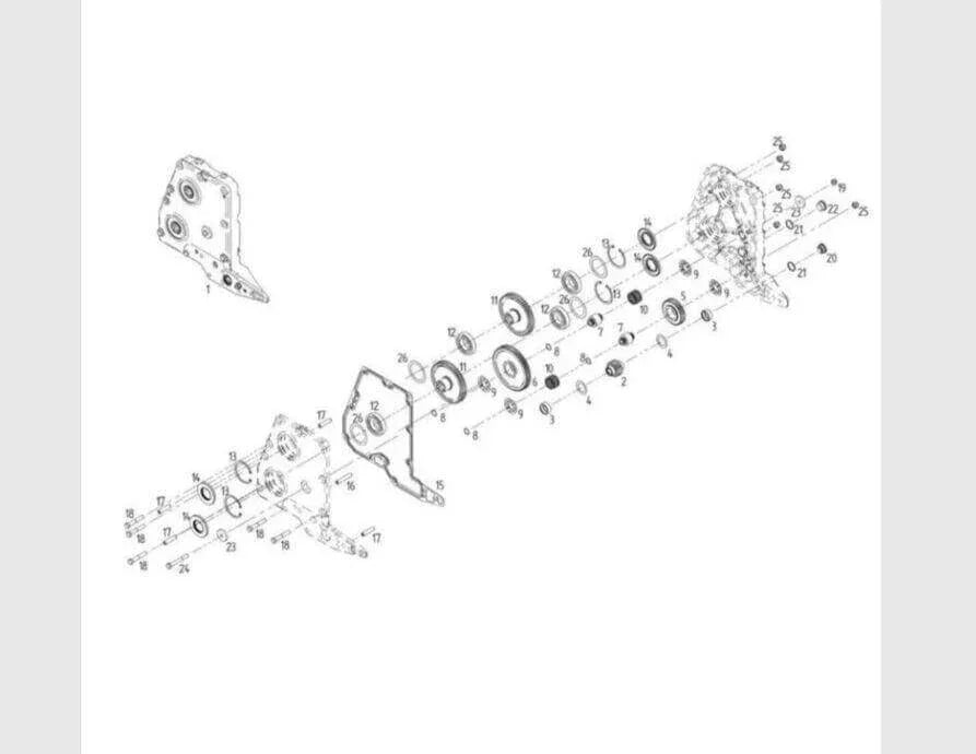 Exploded diagram of mower sprocket wheel assembly with labeled tractor parts