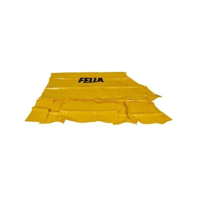 Yellow protection cloth for tractor with FELLA text, replacement tractor part on white background