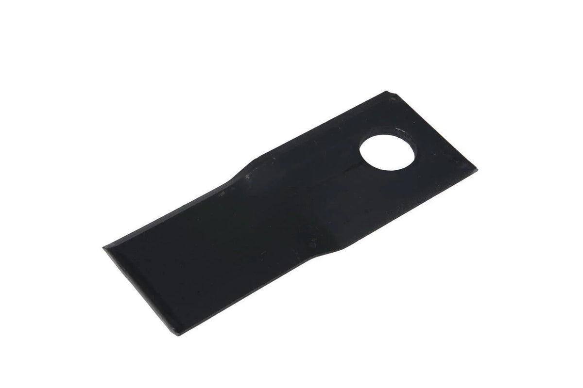 Right hand knife blade for tractor, black metal with mounting hole, replacement part
