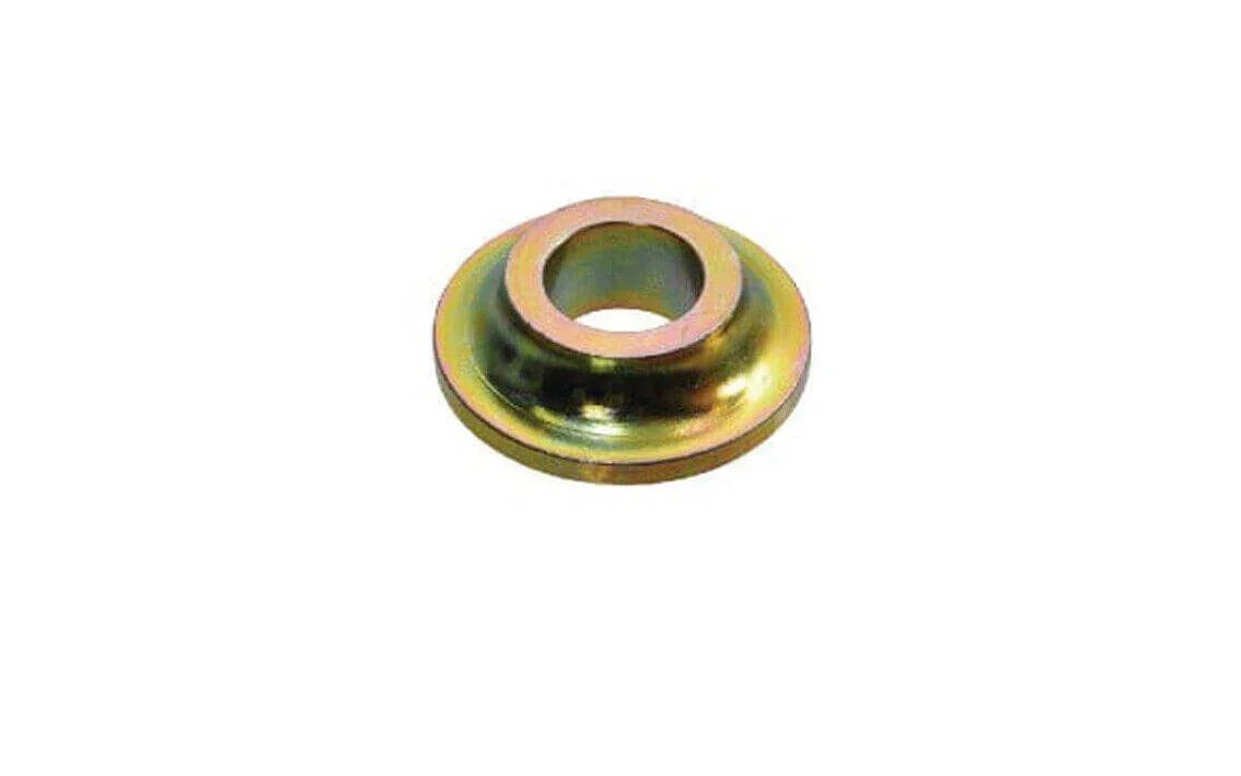 Metal bush fitting for tractor parts, gold finish, isolated on white background