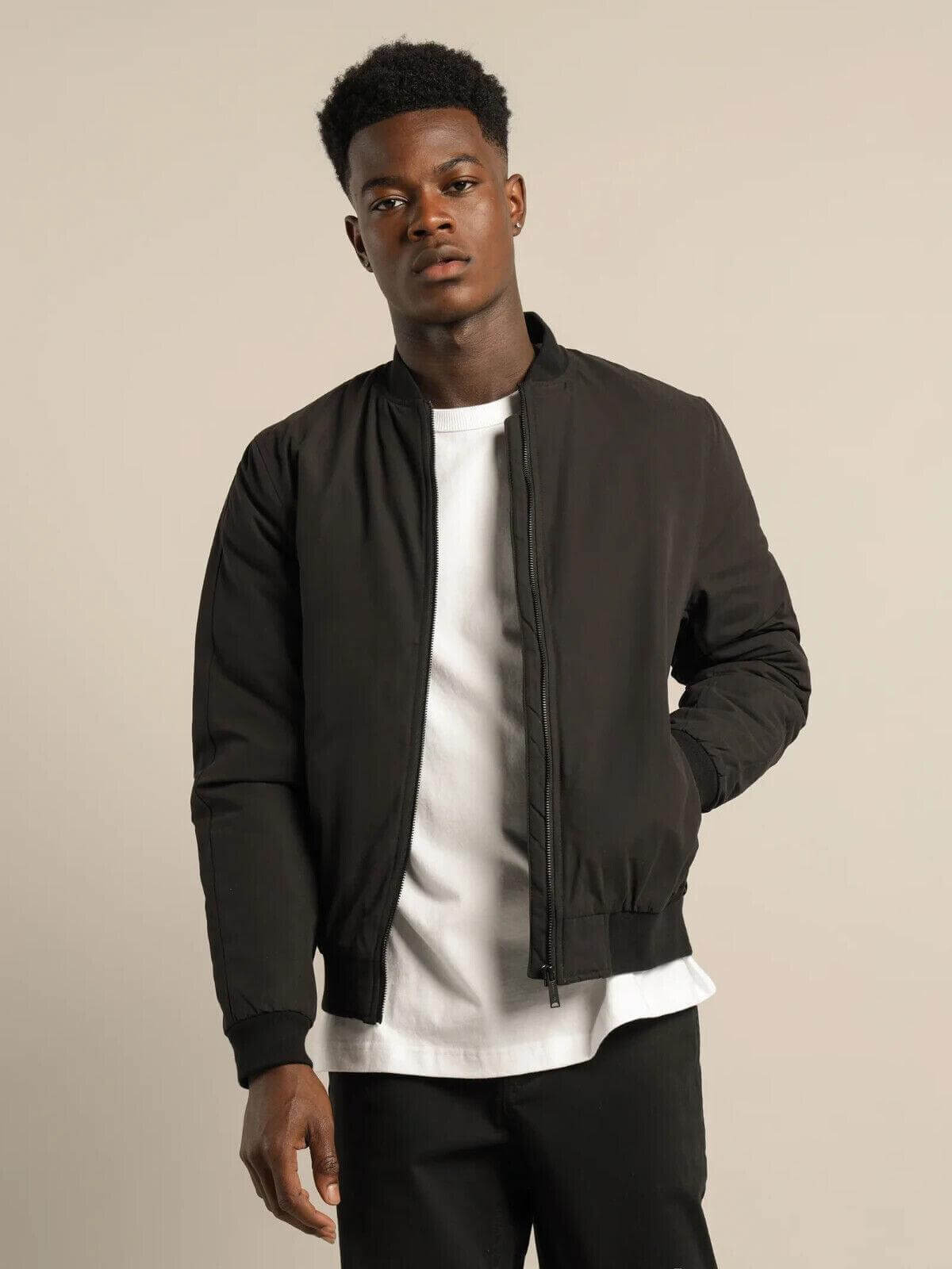 Article One Rowan Bomber Jacket in Black High quality mens Jacket - Australian Empire Shop
