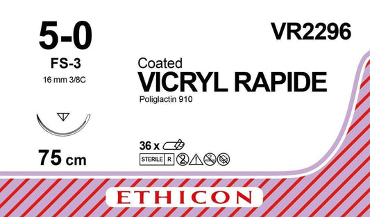 ETHICON VICRYL RAPIDE UNDYED SUTURES / 5-0 / 16MM / 75CM / FS-3 /BOX 36 , VR2296 - Australian Empire Shop