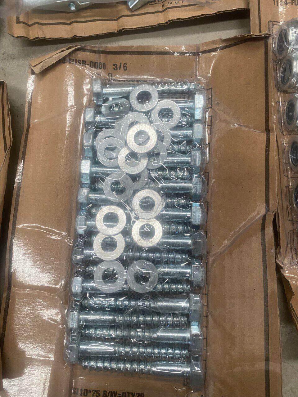 Bulk pack of steel nuts, bolts, and washers for heavy-duty assembly or gym equipment