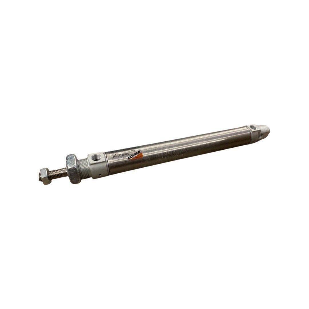 Stainless steel double-acting piston rod cylinder with 25mm bore and 160mm stroke