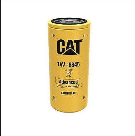 Yellow CAT 1W-8845 advanced efficiency oil filter for heavy machinery and tractors