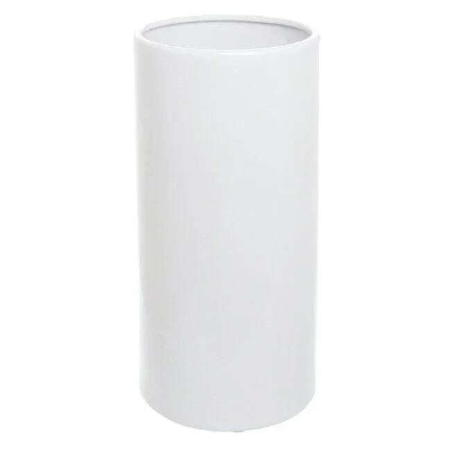 Ceramic Vase WHITE ceramic vases Cylindrical FLOWER 240mm x 12mm - Australian Empire Shop