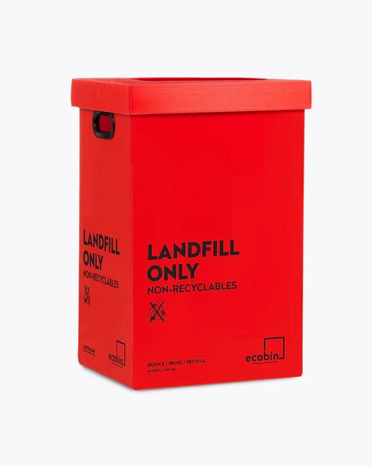 Eco Landfill Waste Bin 60L Landfill General Waste ECOBINS + Lids, Office Bin Red - Australian Empire Shop