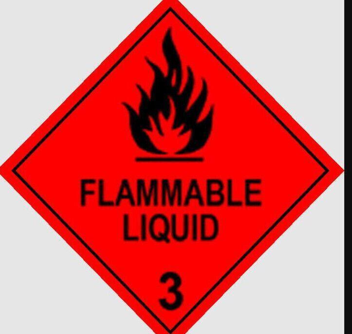 Flammable Gas 2 OR 2.1 Flammable LIQUID 3 Dangerous Goods 240mm X 240mm Label - Australian Empire Shop