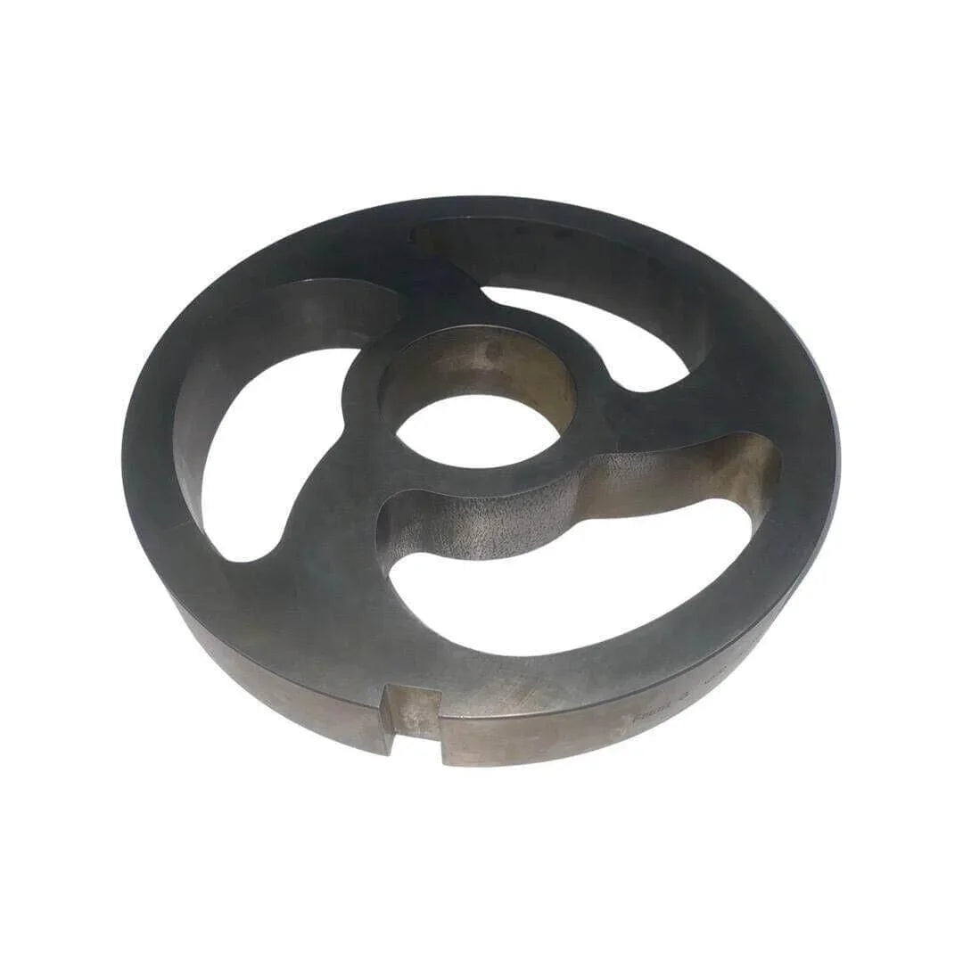 Steel precutter kidney plate with three holes for industrial machinery or tractor parts