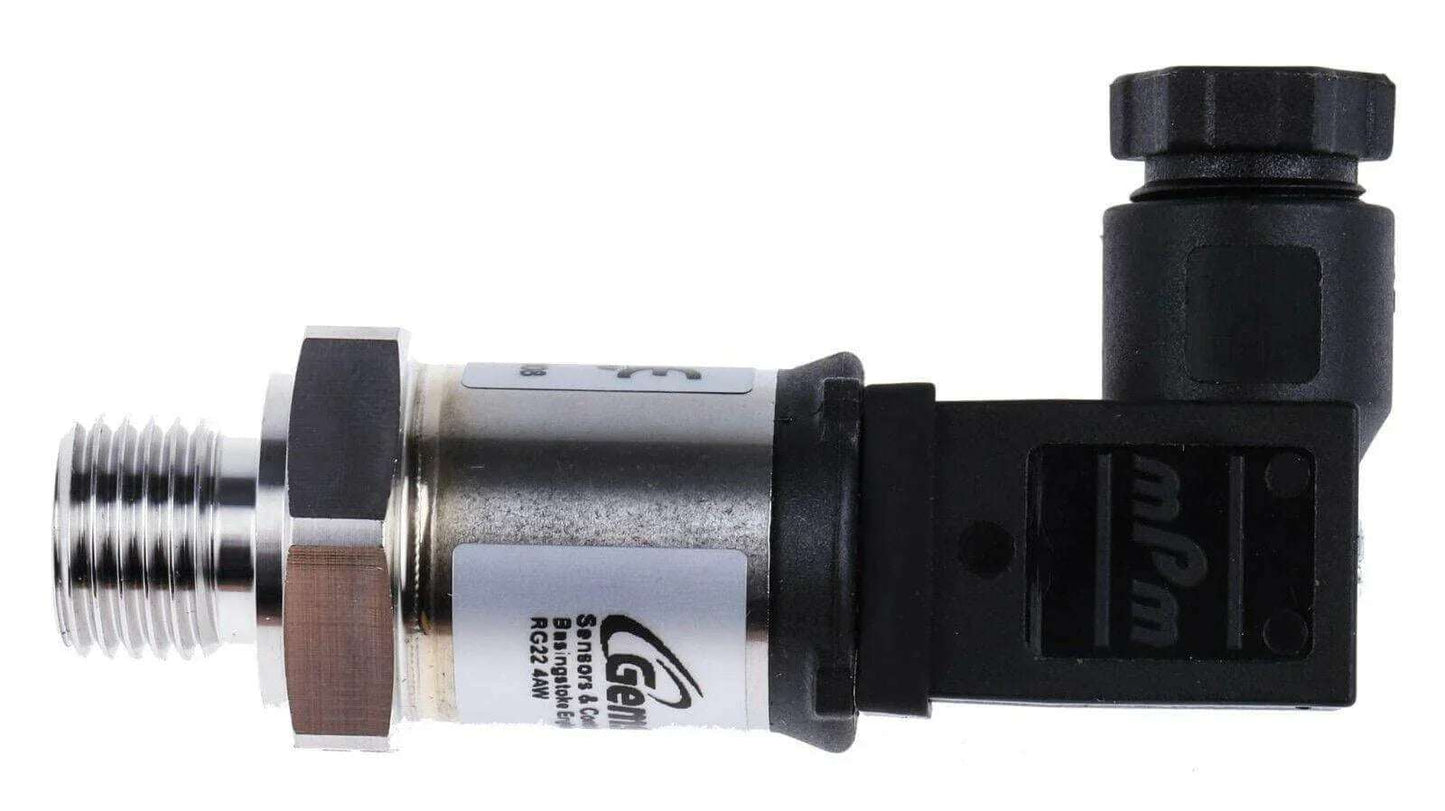 Pressure sensor 10 bar with G1/4 connection and 8-30VDC input, metal thread and black connector