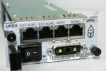 Close-up of a Huawei UPEUc interface unit with multiple network ports, power switch, and labels.
