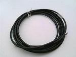 Black axial connector cable with female end for sensor or machinery wiring