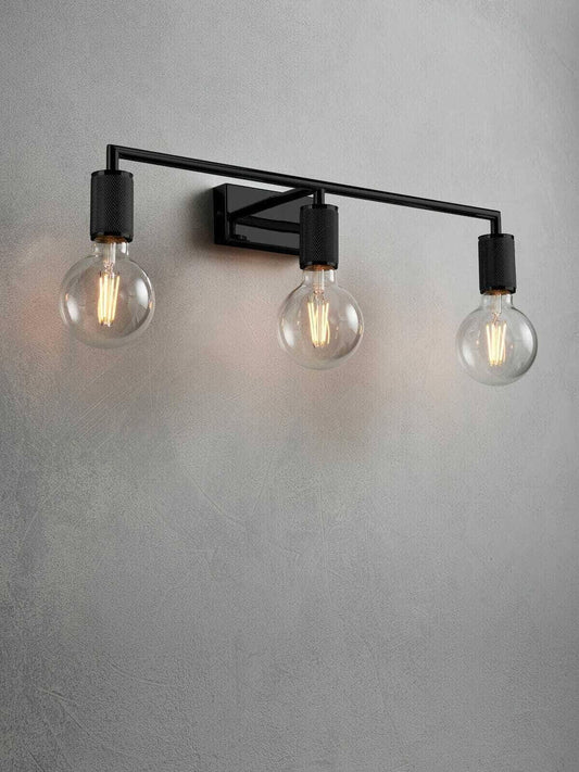 Lucci Aqua Cattrall 3 Light Wall Bracket in Black 560 xmm - Australian Empire Shop