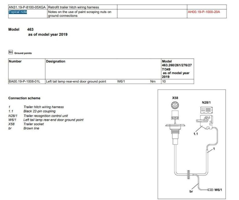 Mercedes G-Class wiring kit OEM LED Genuine B64520463 Towbar Light Cable - Australian Empire Shop