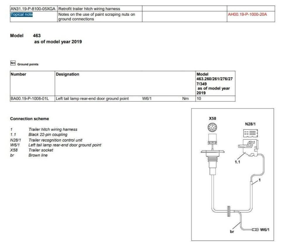 Mercedes G-Class wiring kit OEM LED Genuine B64520463 Towbar Light Cable - Australian Empire Shop