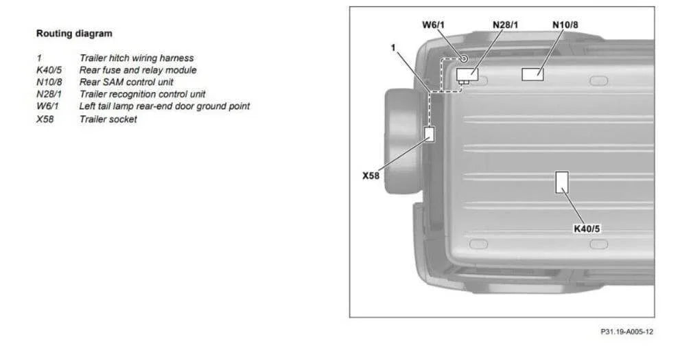 Mercedes G-Class wiring kit OEM LED Genuine B64520463 Towbar Light Cable - Australian Empire Shop