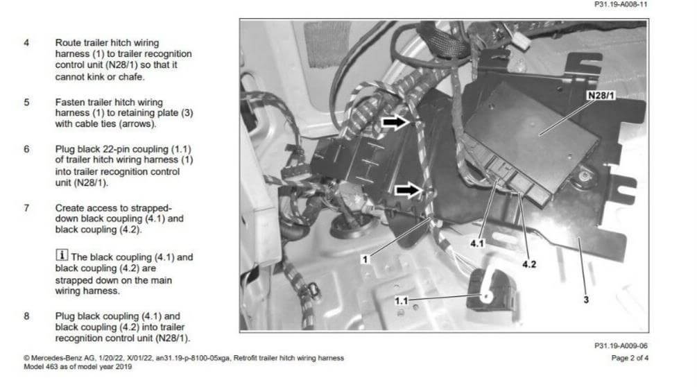 Mercedes G-Class wiring kit OEM LED Genuine B64520463 Towbar Light Cable - Australian Empire Shop