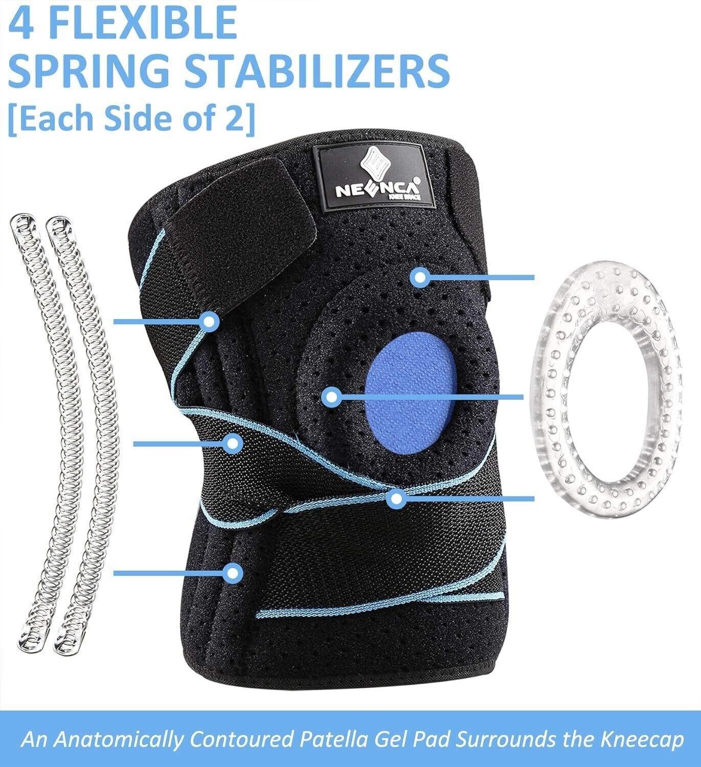NEENCA Knee Brace with Side Stabilizers & Patella Gel Pads, Adjustable Compressi - Australian Empire Shop