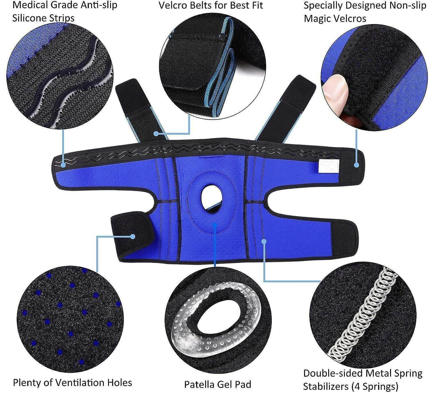 NEENCA Knee Brace with Side Stabilizers & Patella Gel Pads, Adjustable Compressi - Australian Empire Shop